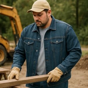 VTG 90s Guess Denim Jean Trucker Jacket Blue Made In USA ,Mens 3X (Listing As)